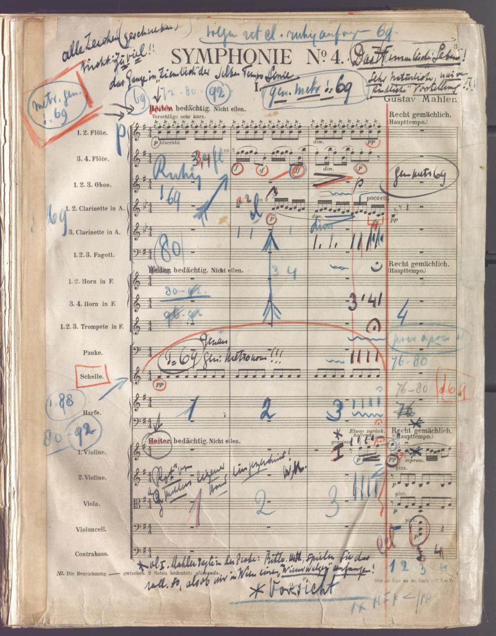 Partituur 4e symfonie Mengelberg